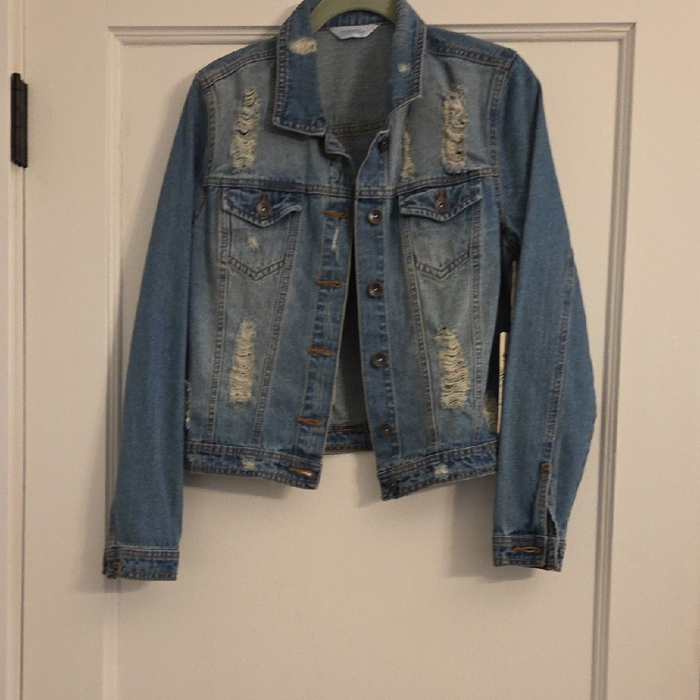 Highway Jeans Distressed Blue Denim Jacket